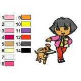 Dora The Explorer with the Dog Embroidery Design